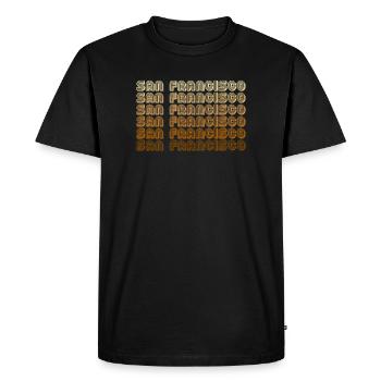 San Francisco Californie - T-shirt Premium bio Homme - noir - Devant - Nico (187cm)