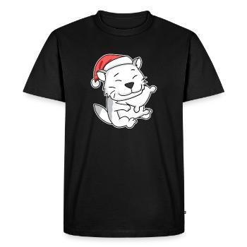 Burmilla Cat Noël Sommeil Fatigué - T-shirt Premium bio Homme - noir - Devant - Nico (187cm)