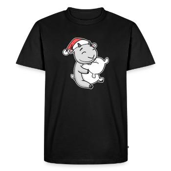 Chèvre Noël Noël Oreiller bébé - T-shirt Premium bio Homme - noir - Devant - Nico (187cm)