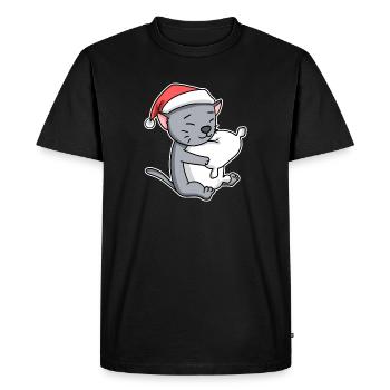 Korat Cat Christmas Sleep Tired - Men's Premium Organic T-Shirt - black - Front - Nico (187cm)