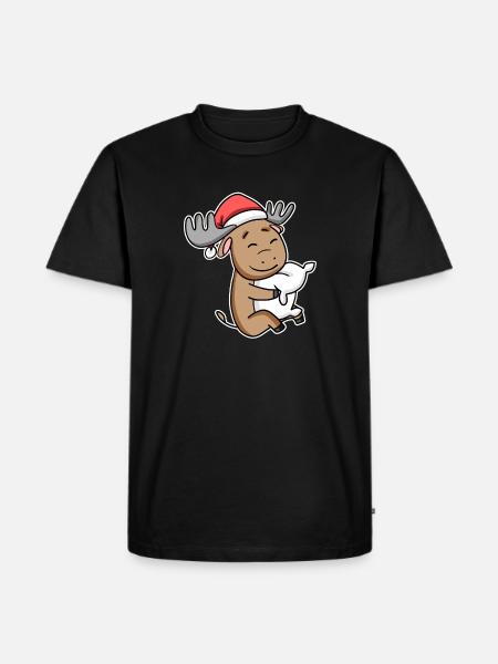 Moose Christmas Sleep Sleep Sleep - Men's Premium Organic T-Shirt - black