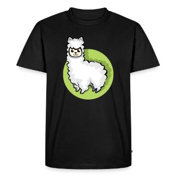 Alpaca icon animal cute sheep cartoon comic icon - Men's Premium Organic T-Shirt - black - Front - Nico (187cm)