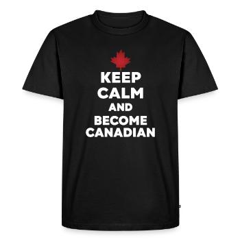 Keep Calm Become Canadian - T-shirt Premium bio Homme - noir - Devant - Nico (187cm)