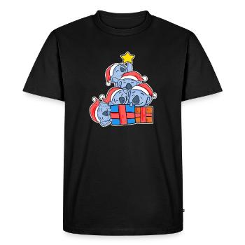 Christmas Christmas Tree Koala - Koalas - Men's Premium Organic T-Shirt - black - Front - Nico (187cm)