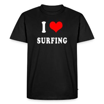 J'adore le surf - T-shirt Premium bio Homme - noir - Devant - Nico (187cm)