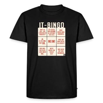 IT Support Bingo Service Desk IT Helpdesk Sysadmin - Männer Premium Bio T-Shirt - Schwarz - Vorne - Nico (187cm)