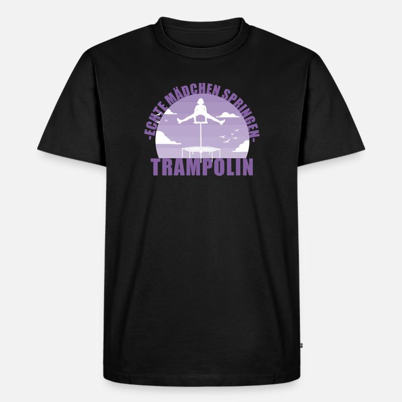 Echte Mädchen springen Trampolin Geschenk - Männer Premium Bio T-Shirt - Schwarz
