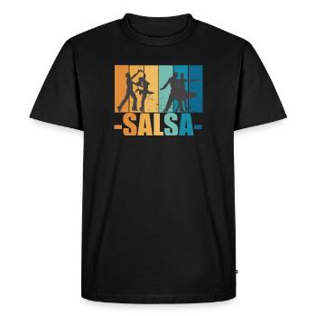 Salsa Vintage Dancer Retro Dancing Gift - Men's Premium Organic T-Shirt - black - Front - Nico (187cm)