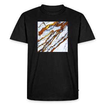 Le marbre blanc rencontre l’or - T-shirt Premium bio Homme - noir - Devant - Nico (187cm)