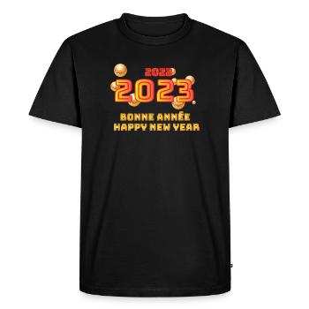 La nouvelle année 2023 - T-shirt Premium bio Homme - noir - Devant - Nico (187cm)