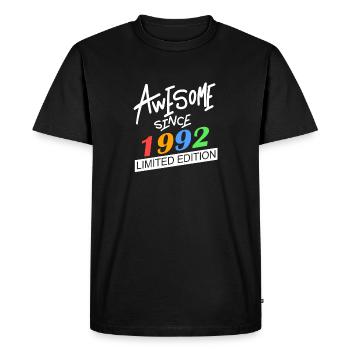 1992 - Born 1992 - Year of birth 1992 - Men's Premium Organic T-Shirt - black - Front - Nico (187cm)
