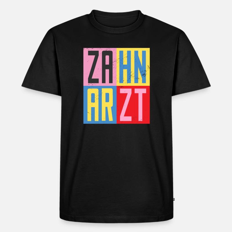 Zahnarzt Design - Männer Premium Bio T-Shirt - Schwarz