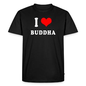 J'adore Bouddha - T-shirt Premium bio Homme - noir - Devant - Nico (187cm)