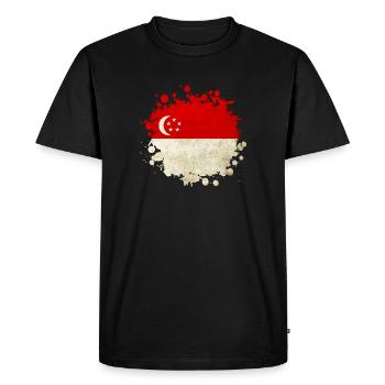 Singapore flag design - Men's Premium Organic T-Shirt - black - Front - Nico (187cm)