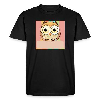 Name tag owl - Men's Premium Organic T-Shirt - black - Front - Nico (187cm)