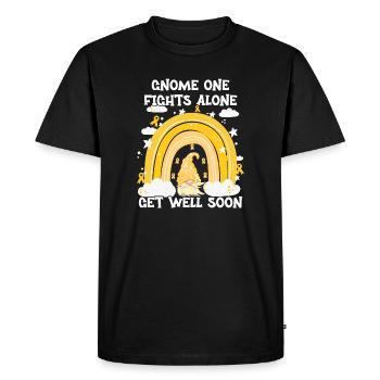 Gnome One combat seul le cancer du sarcome - T-shirt Premium bio Homme - noir - Devant - Nico (187cm)