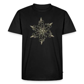 Snowflake Star Ice Crystal - Men's Premium Organic T-Shirt - black - Front - Nico (187cm)