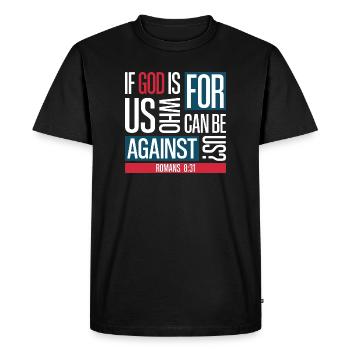 Dieu pour nous (sombre) - T-shirt Premium bio Homme - noir - Devant - Nico (187cm)