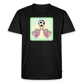 Enfants Football - Eléphants COUPLE - Match de Football - T-shirt Premium bio Homme - noir - Devant - Nico (187cm)
