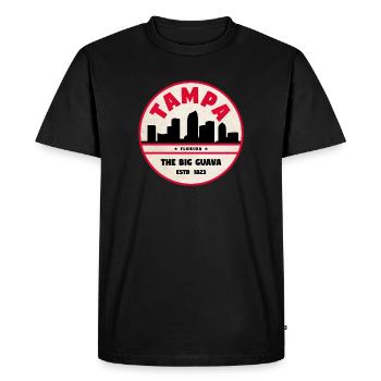 Emblème rétro Tampa Skyline - T-shirt Premium bio Homme - noir - Devant - Nico (187cm)
