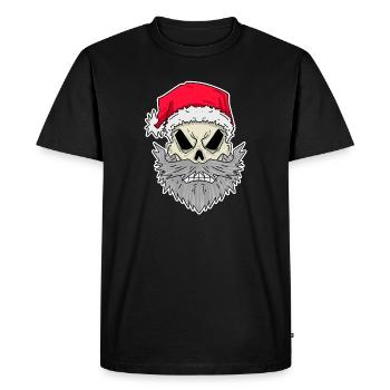 Santa Claus Skull - Men's Premium Organic T-Shirt - black - Front - Nico (187cm)