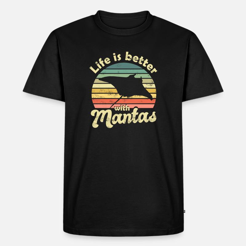 Mantarochen Manta - Männer Premium Bio T-Shirt - Schwarz
