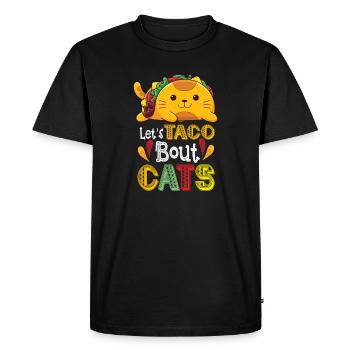 Let’s Taco Bout Cats Catlover - T-shirt Premium bio Homme - noir - Devant - Nico (187cm)