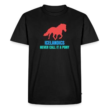 Icelandic Horses Pony Statement Icelandic horse lover - Men's Premium Organic T-Shirt - black - Front - Nico (187cm)