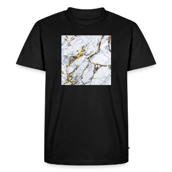 Marbre Or Blanc Texture - T-shirt Premium bio Homme - noir - Devant - Nico (187cm)
