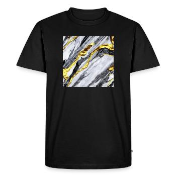 Structure en marbre or - T-shirt Premium bio Homme - noir - Devant - Nico (187cm)