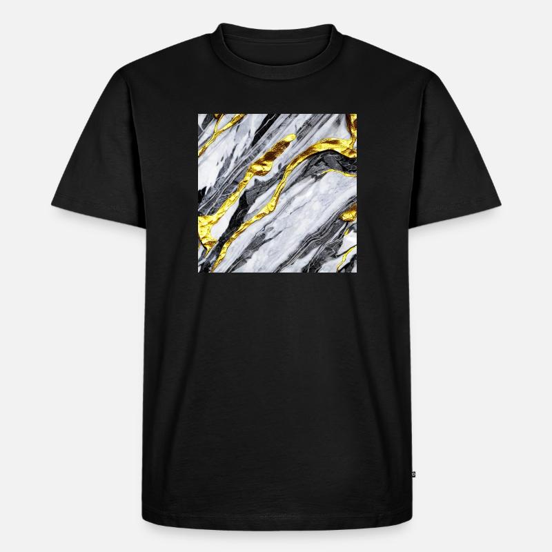 Structure en marbre or - T-shirt Premium bio Homme - noir