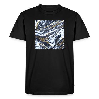 Le marbre rencontre l’or Texture d’or de marbre - T-shirt Premium bio Homme - noir - Devant - Nico (187cm)