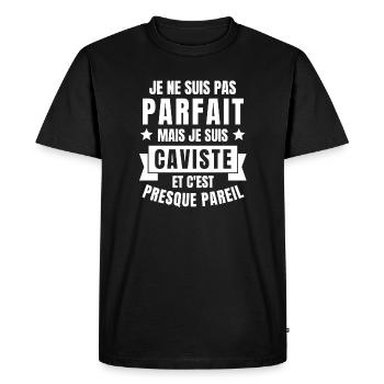 caviste, je suis caviste, cave à vin - T-shirt Premium bio Homme - noir - Devant - Nico (187cm)