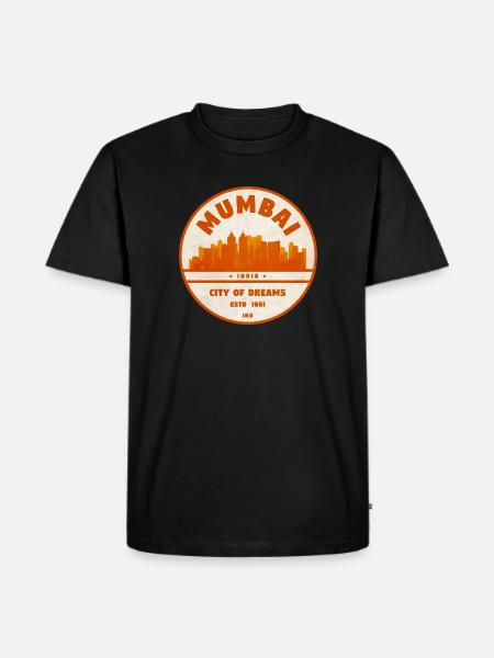 Mumbai India Skyline - Men's Premium Organic T-Shirt - black