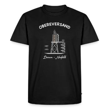 Lighthouse Dorum - Neufeld, German North Sea coast - Men's Premium Organic T-Shirt - black - Front - Nico (187cm)