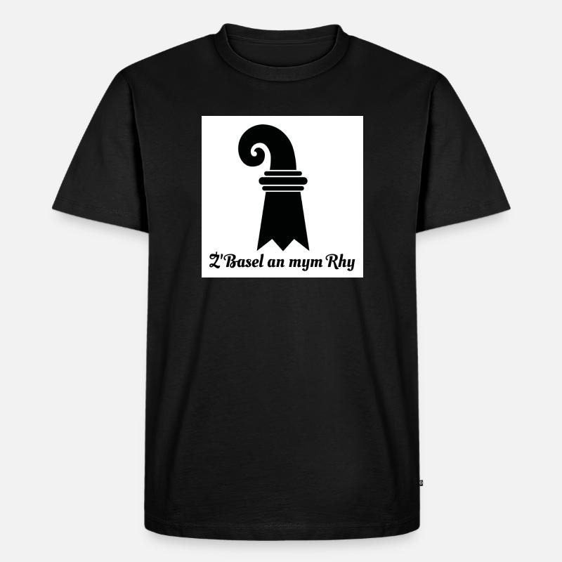 Basel am Rhein - Männer Premium Bio T-Shirt - Schwarz