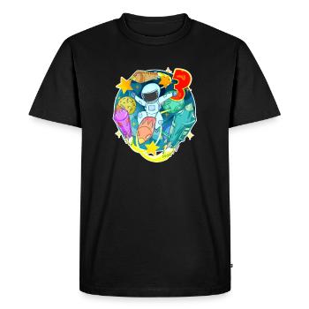 3ème anniversaire 3 ans Espace jeune astronaute - T-shirt Premium bio Homme - noir - Devant - Nico (187cm)