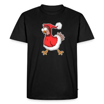 Christmas Chicken - Men's Premium Organic T-Shirt - black - Front - Nico (187cm)