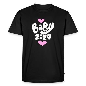 Baby 2023 - Birth Pregnant 2023 Pregnancy - Men's Premium Organic T-Shirt - black - Front - Nico (187cm)