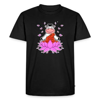 Yoga Cow - Men's Premium Organic T-Shirt - black - Front - Nico (187cm)