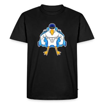 Muscular Seagull Seagull Gift - Men's Premium Organic T-Shirt - black - Front - Nico (187cm)