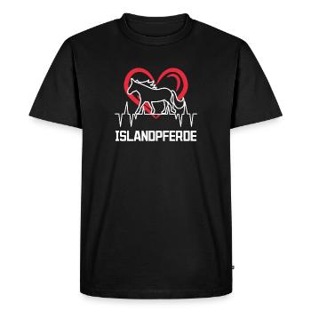 Cœur Chevaux Chevaux Islandais Cheval Amour Dicton - T-shirt Premium bio Homme - noir - Devant - Nico (187cm)