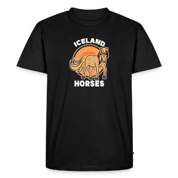 Chevaux arabes amoureux des chevaux chevaux islandais trot dicton - T-shirt Premium bio Homme - noir - Devant - Nico (187cm)