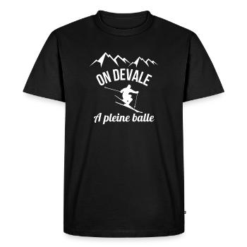 skiing, skiing, winter sports - Men's Premium Organic T-Shirt - black - Front - Nico (187cm)