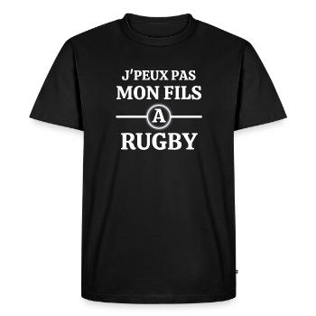 rugby, rugby sport, rugby humour - T-shirt Premium bio Homme - noir - Devant - Nico (187cm)