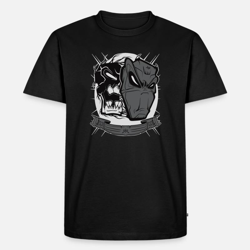 Devil mask - Männer Premium Bio T-Shirt - Schwarz