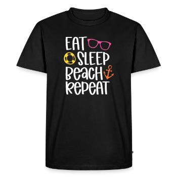 Eat Sleep Beach Repeat - Men's Premium Organic T-Shirt - black - Front - Nico (187cm)