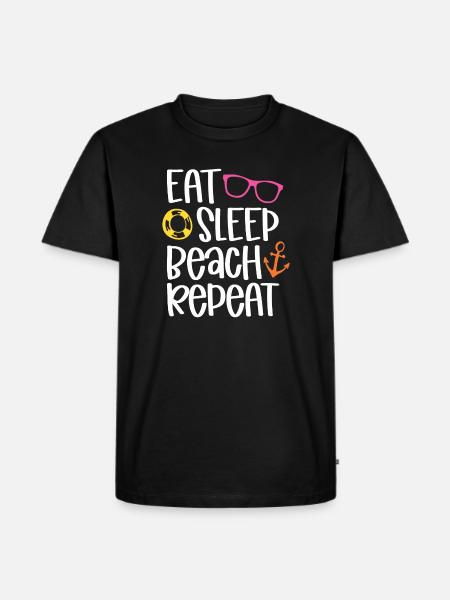 Eat Sleep Beach Repeat - Men's Premium Organic T-Shirt - black