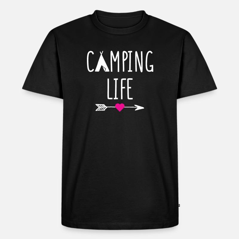 Campingleben - Männer Premium Bio T-Shirt - Schwarz