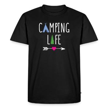 Camping Life - Men's Premium Organic T-Shirt - black - Front - Nico (187cm)